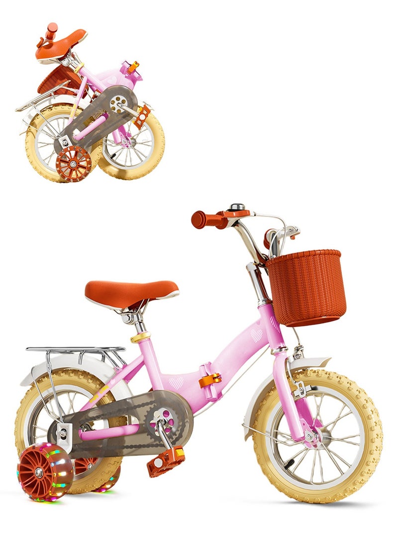 MaBaby Foldable Bike 12-14-16-18 inch, with Adjustable Handlebars, Removable Basket and Seat, Lightweight Durable Bike, cycle for Boys and Girls 3-10 Years - Image 1